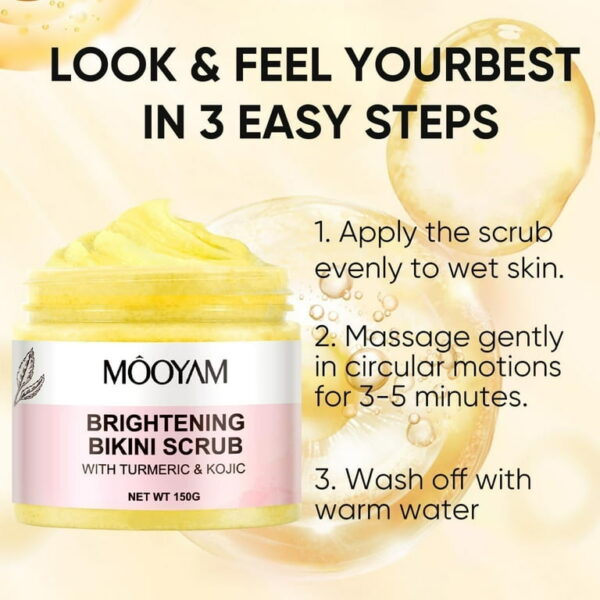 اسکراب روشن‌ کننده ناحیه بیکینی مویام مدل زردچوبه  – Mooyam Bikini Scrub - 11