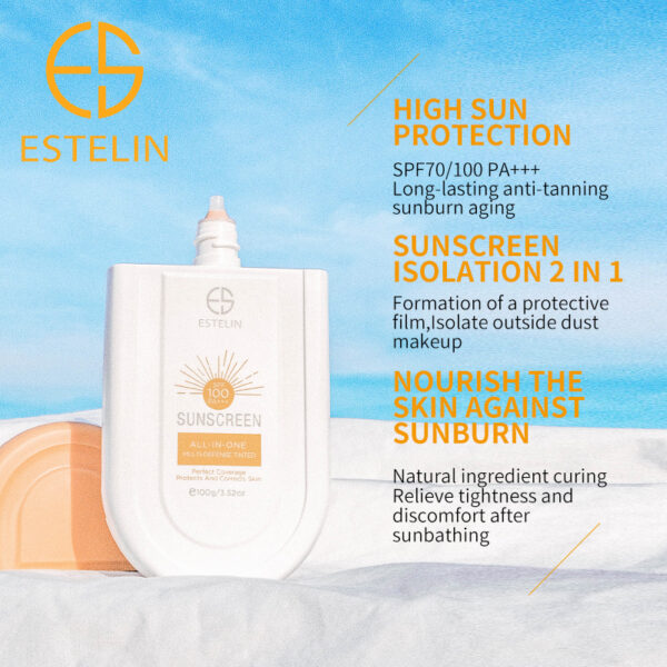 ضدآفتاب استلین مدل تینتی حجم 100 میل | Estelin Tinted Sunscreen SPF 100 - 100ml - 12