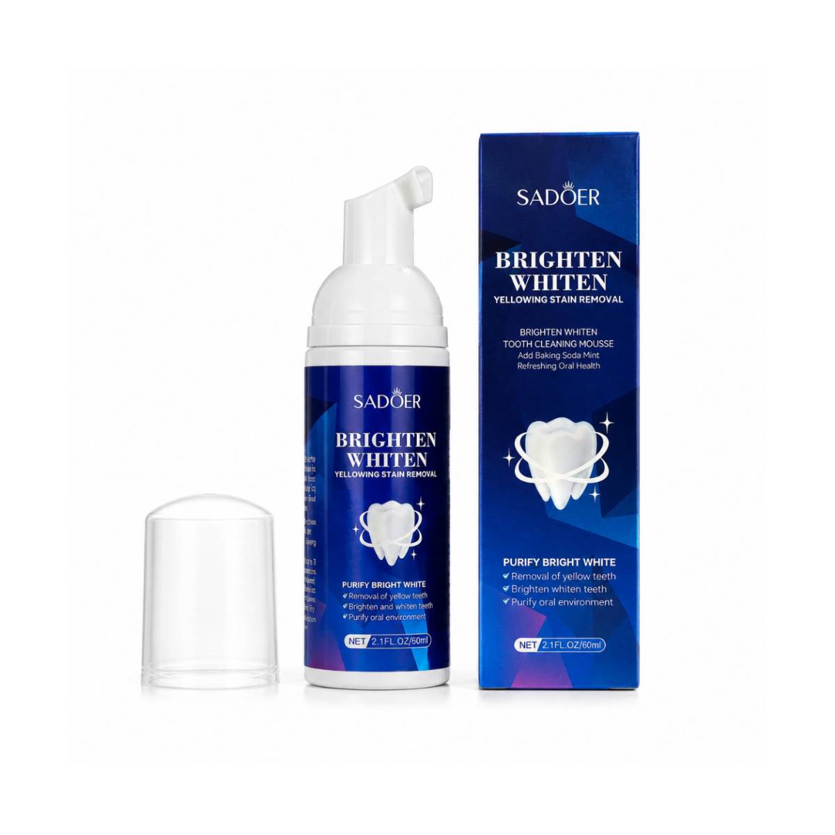 موس سفیدکننده دندان سادور مدل Brighten Whiten حجم ۶۰ میلی‌لیتر